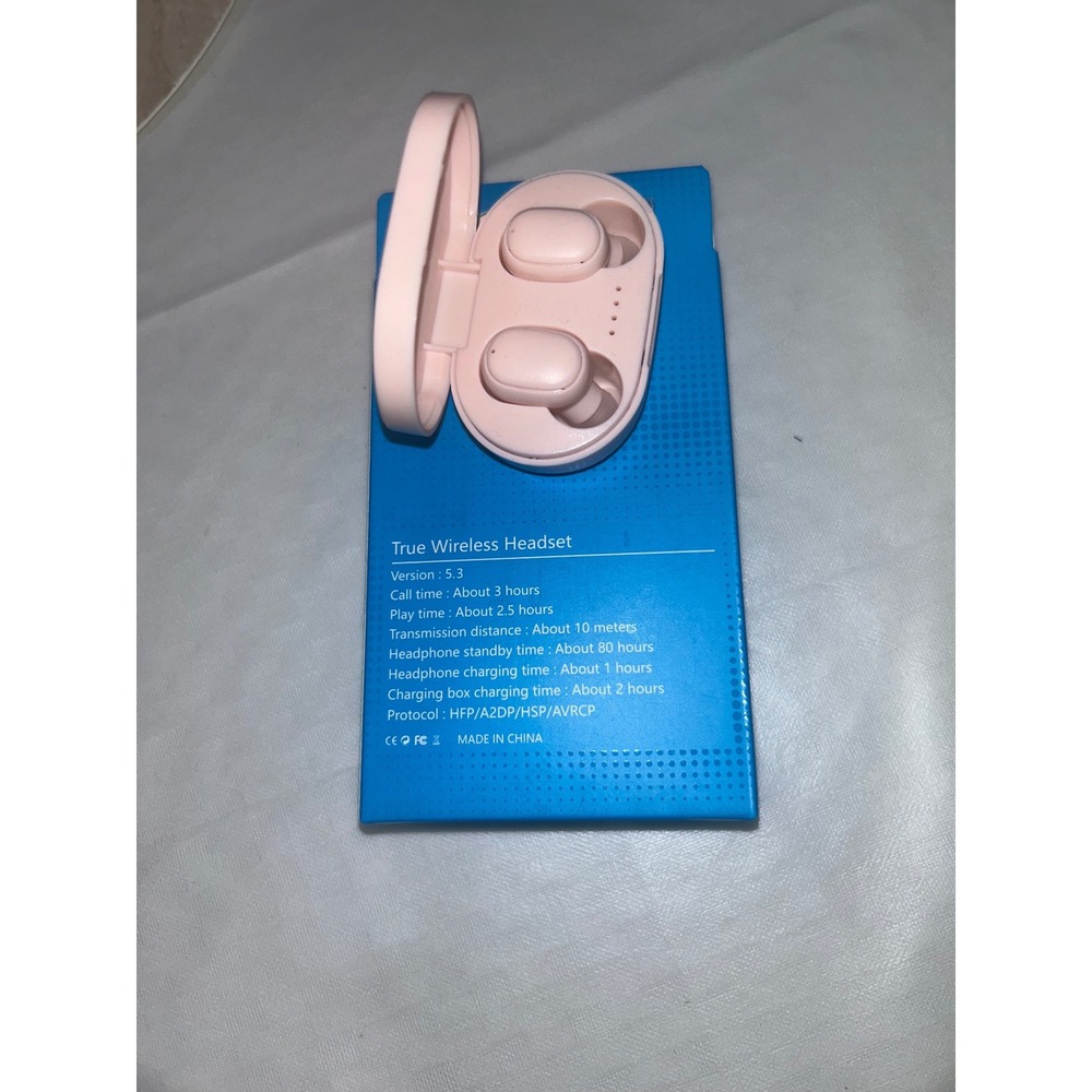 A6S MiPods True Wireless Headset Bluetooth 5.3 Pink In-Ear Earbuds with Case - Picture 2 of 2